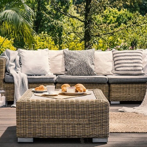 Yellow Stripes Indoor//Outdoor Pillows Outdura Seaside Buttercup Set//2 17/" Square