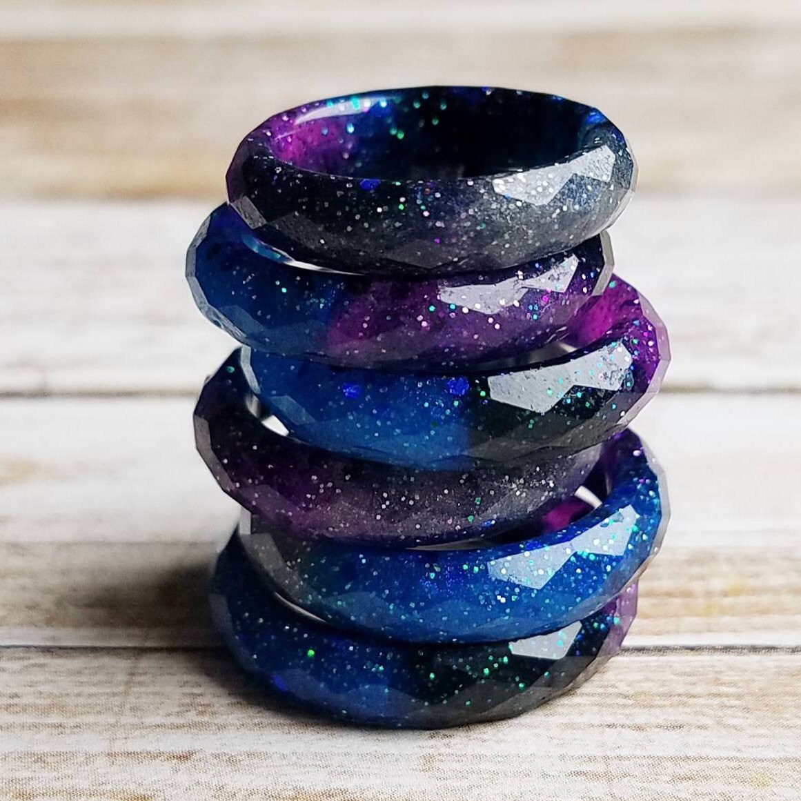 Galaxy resin ring deals