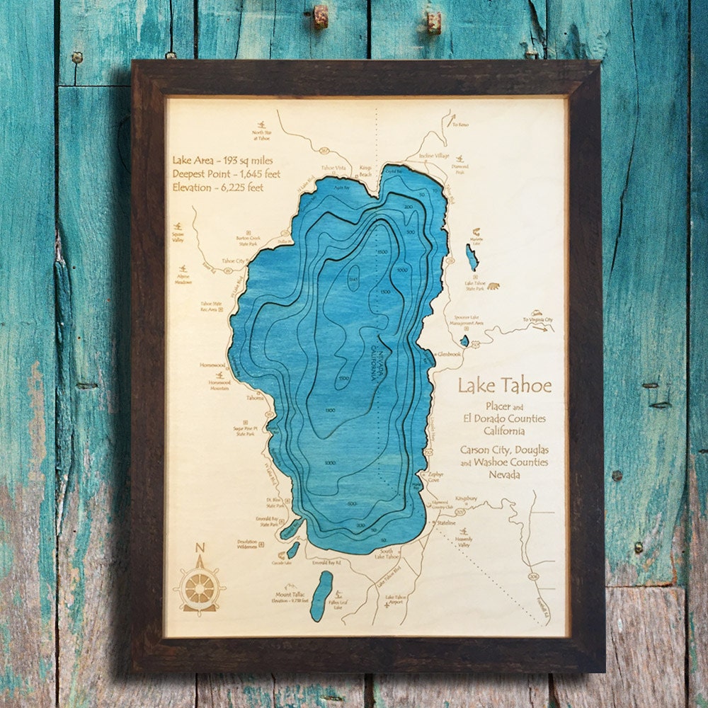 Lake Louise Bathymetric Map Lake Louise 3D Wood Map Banff National Park Alberta Canada | Etsy
