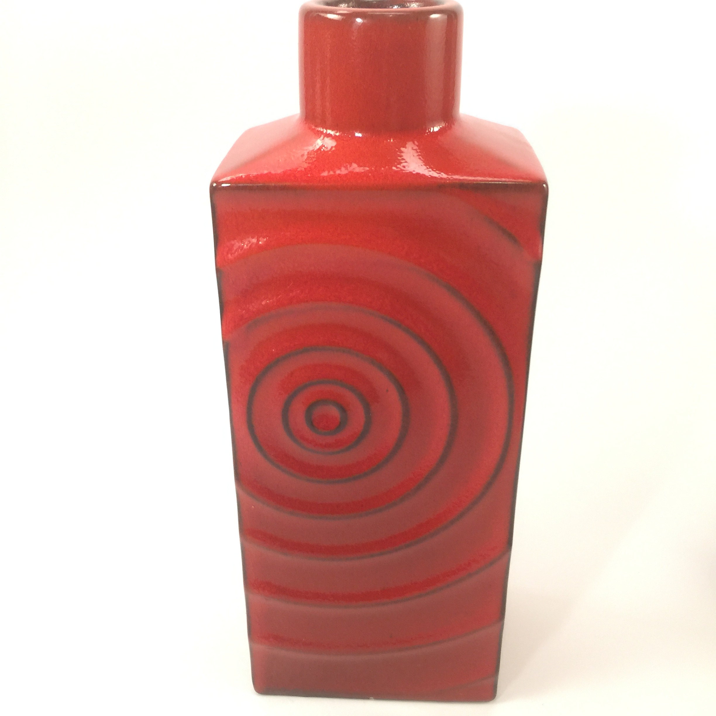 VEB Haldensleben -East German Pottery 8103 Modernist Cute little GDR Vase Mid Century Fat Lava