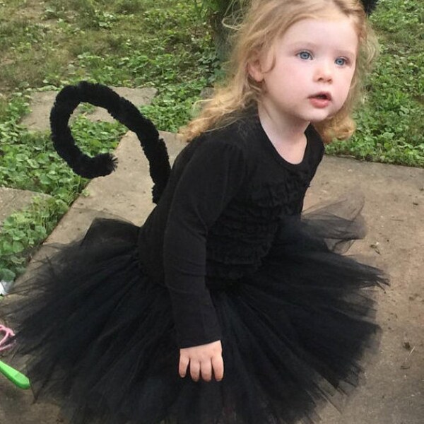 Black Cat Tail and Ears Child Sized Black Cat Costume Girls Black Cat ...
