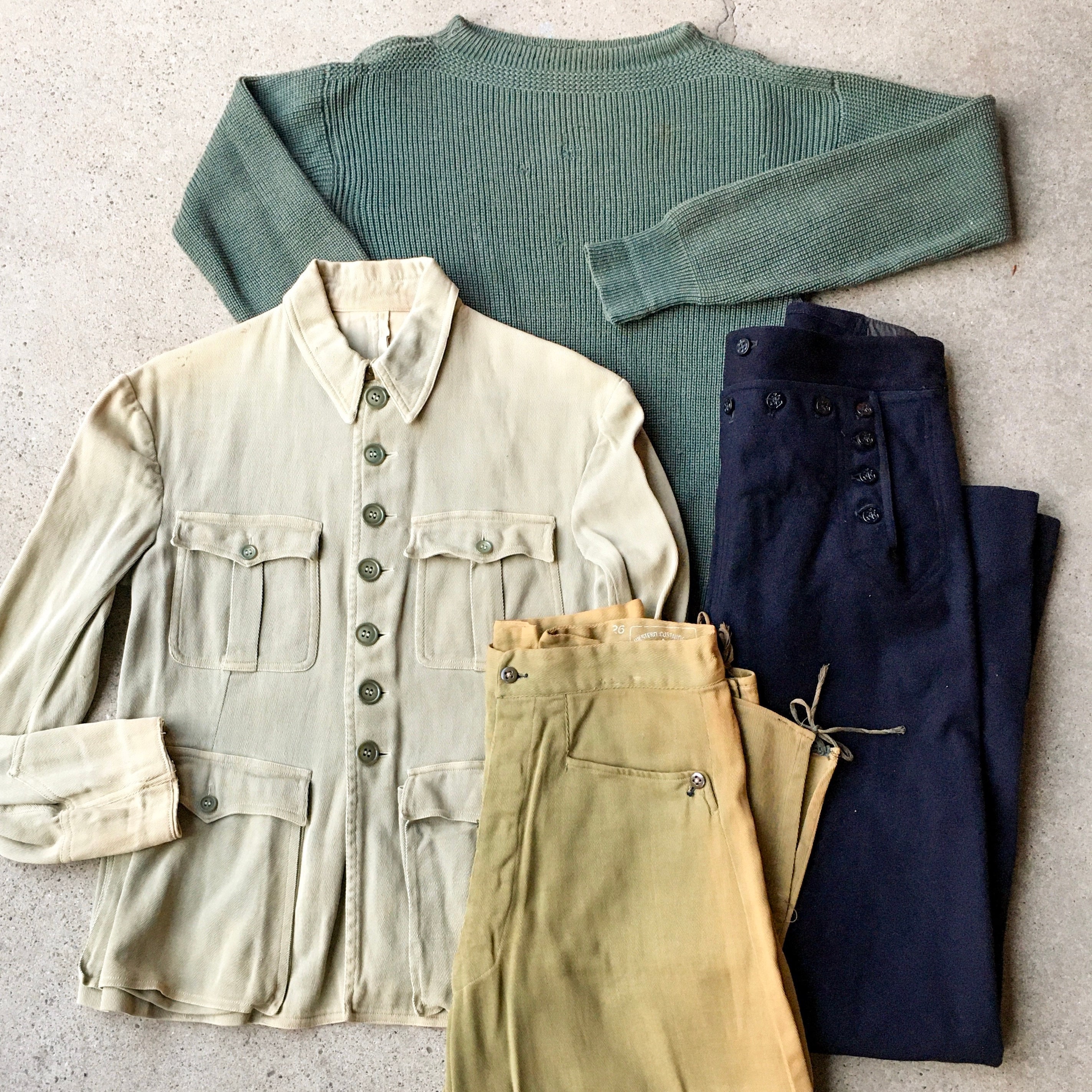 34 x 34 Abbigliamento Abbigliamento genere neutro per adulti Jeans 1960s 70s Ranchcraft Olive Denim Bootcut Jeans 