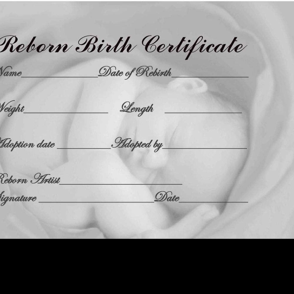 свидетельство о рождении для реборна