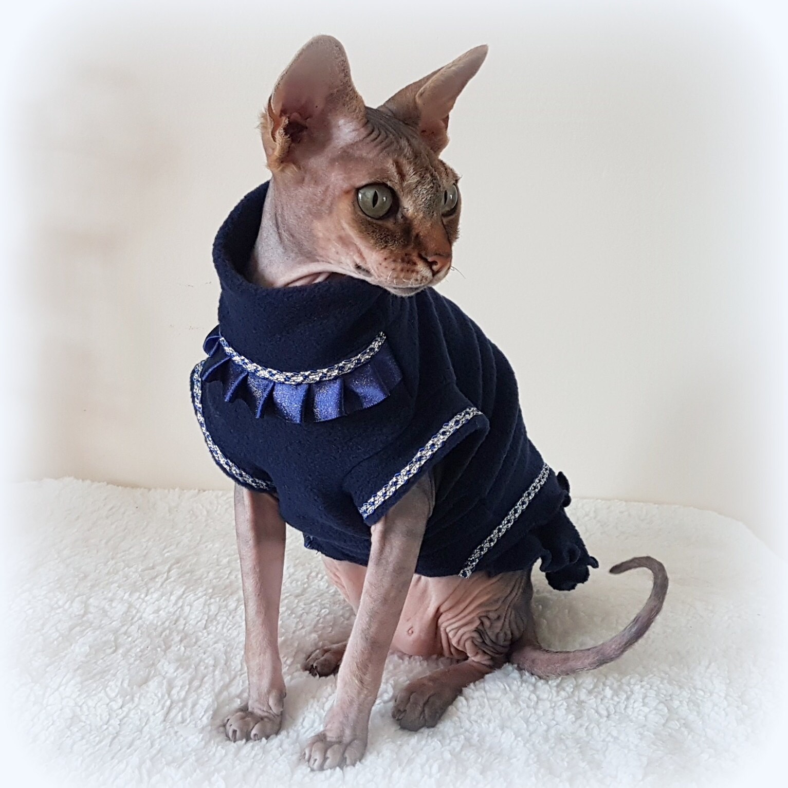 MIDDLE FINGER Sphynx Cat Clothes Cat Jacket Designer Pet 