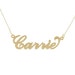 Chapado en Oro 9CT plata esterlina Hacemos Cualquier Nombre Cadena Collar de script de Belcher