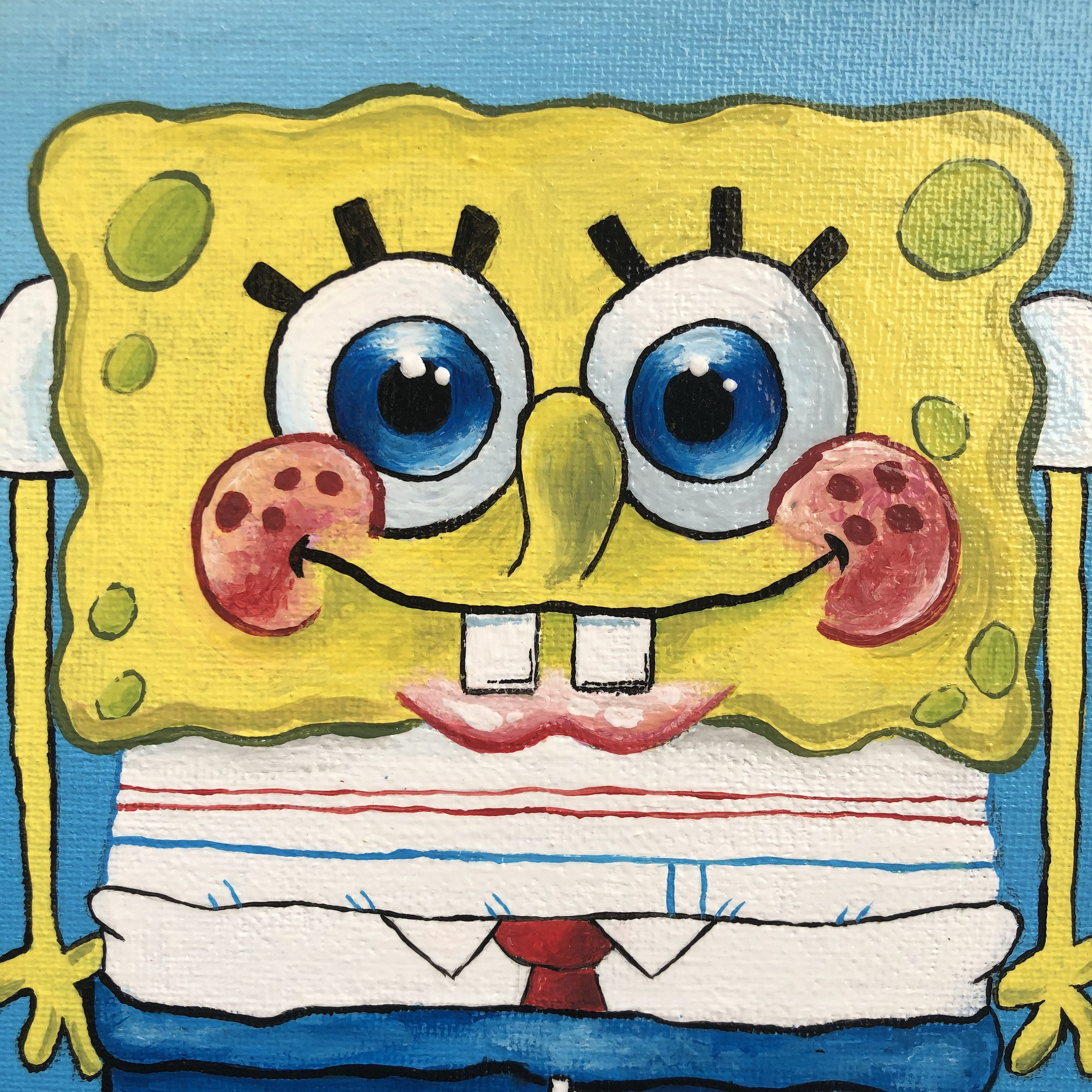 Hand Painted SpongeBob and Bubble Buddy Watercolor Artwork Painting ...