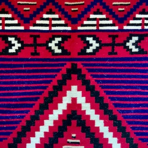 Diamond R Double Weave Cream Navajo Blanket