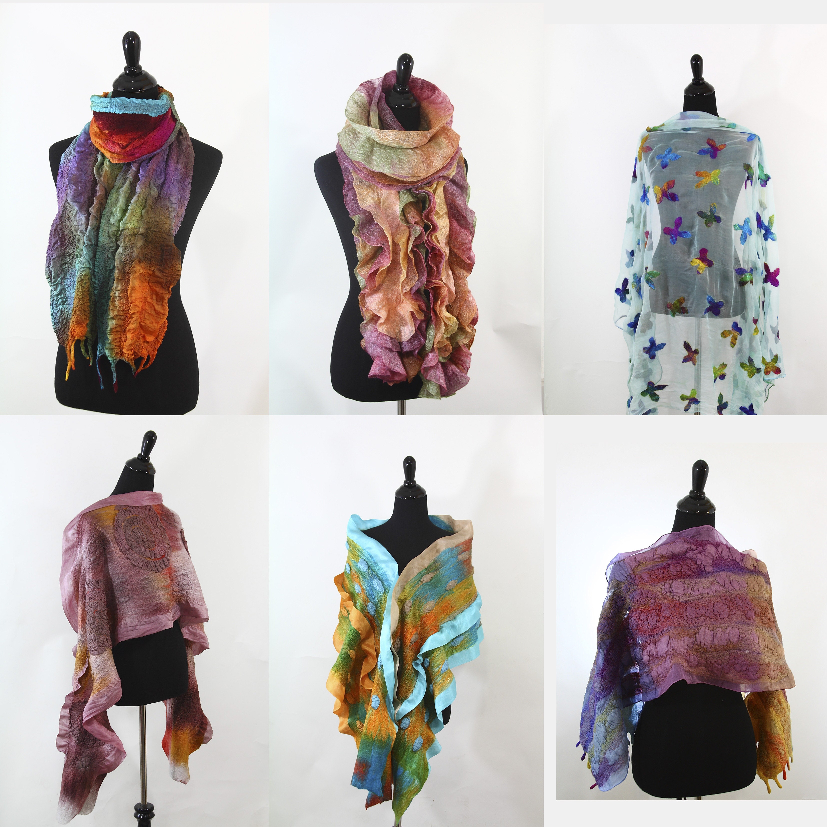 Felted dresses felted scarves felted wool by SeamlessFashion