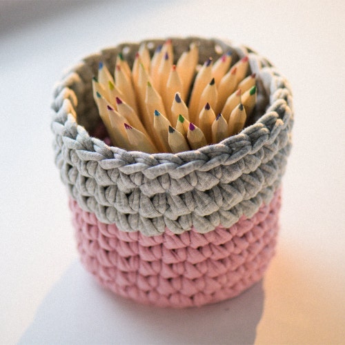 Recycled yarn crochet homewares Made in by SophieTailorJonesCA