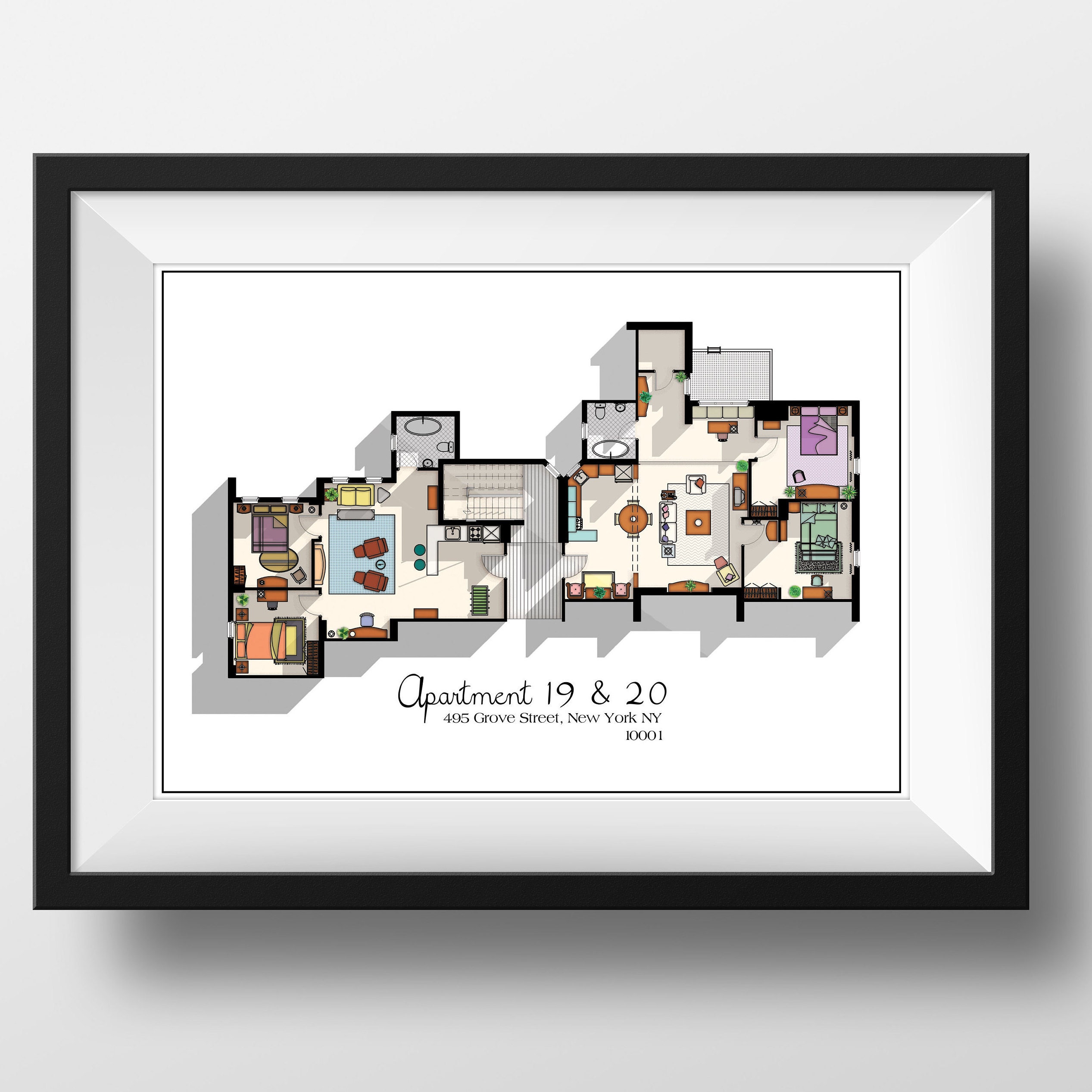 The Office US TV Show Office Floor Plan Dunder Mifflin Etsy