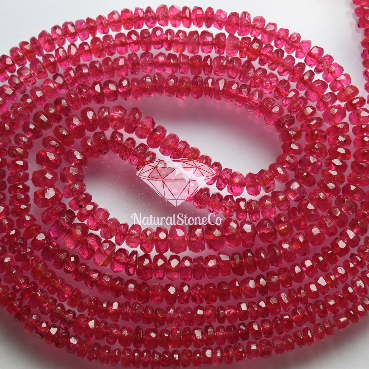 16 Inches Long Strand,Natural Burma Pink Spinel Faceted Rondelles Size 4-2.25mm 003