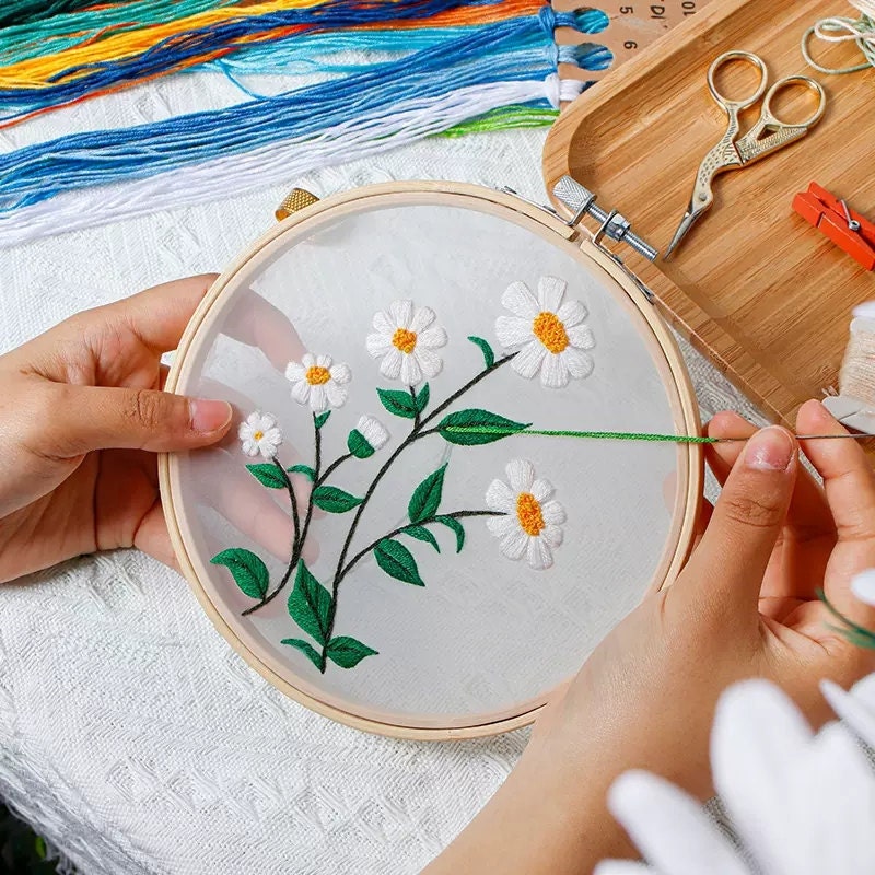 Tuva Cross Stitch Kit With Wooden Hoop,embroidery Kit,beginner