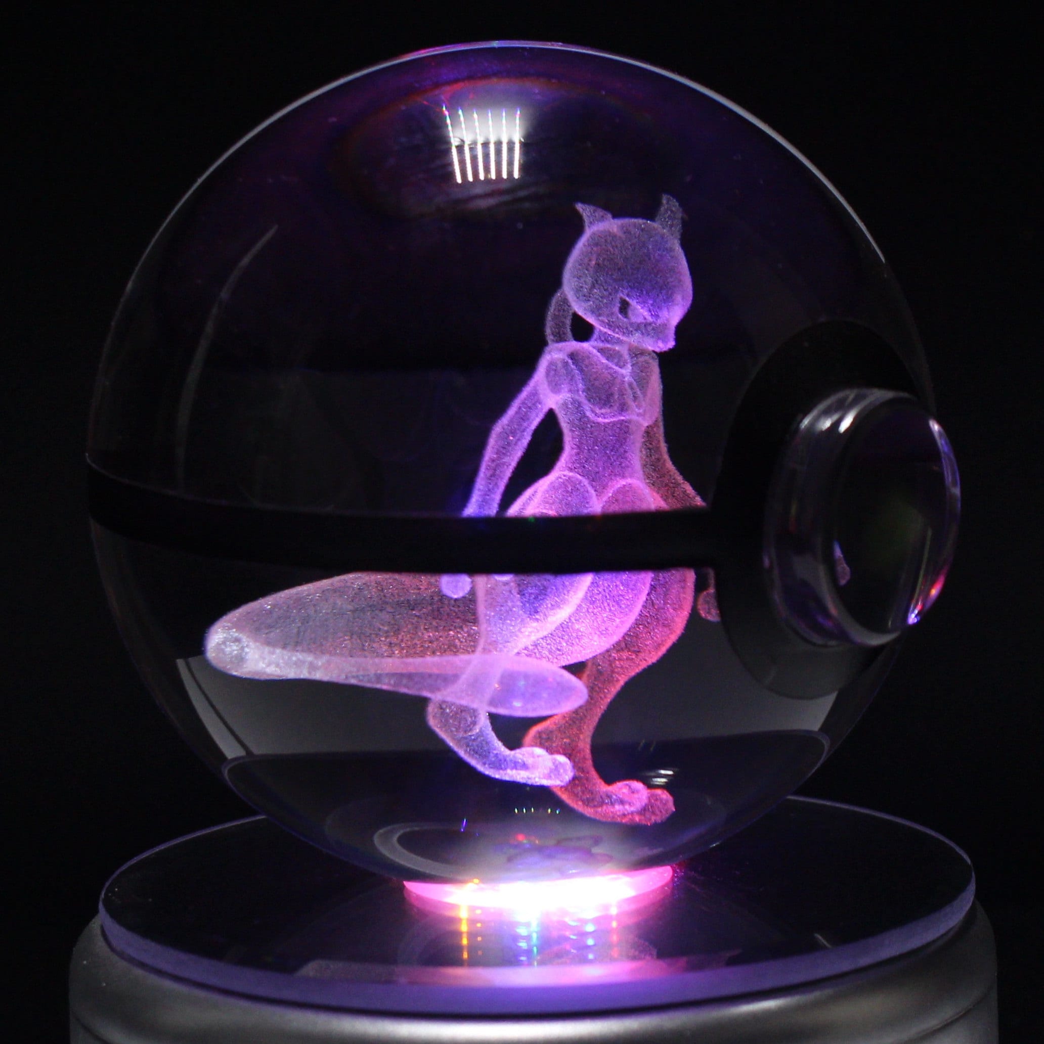 Lycanroc Midnight Form Large Crystal Pokeball Laser Engraving - Etsy Sweden