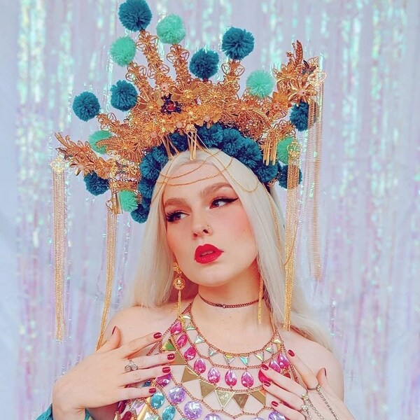 Silver Disco Diva. Disco Ball Mirror Rave Festival Headdress Crown - Etsy