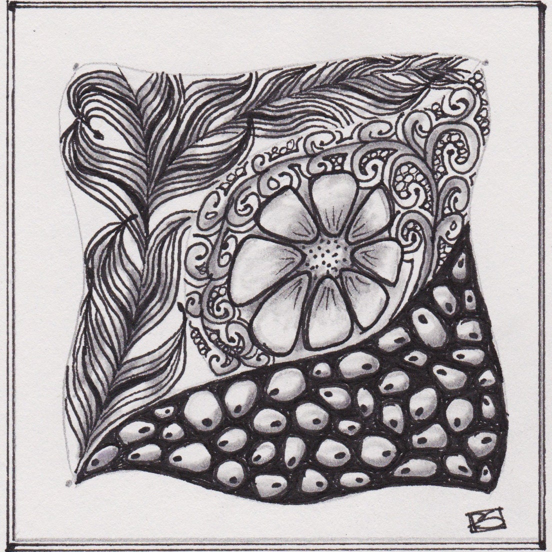 PDF Download Adult Coloring Page Zentangle Inspired Hand Etsy