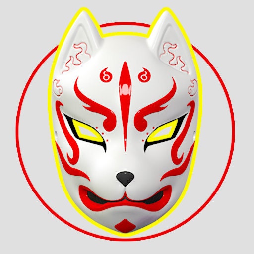 Oni Kitsune Mask - Resin Japanese Fox Classic Masks Made to Order