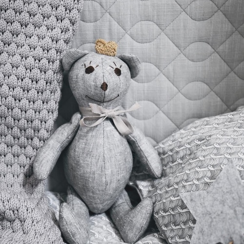 Neuf teddy bear soft champignons jouets en peluche enfants ours gris blanc doux animaux en peluche 