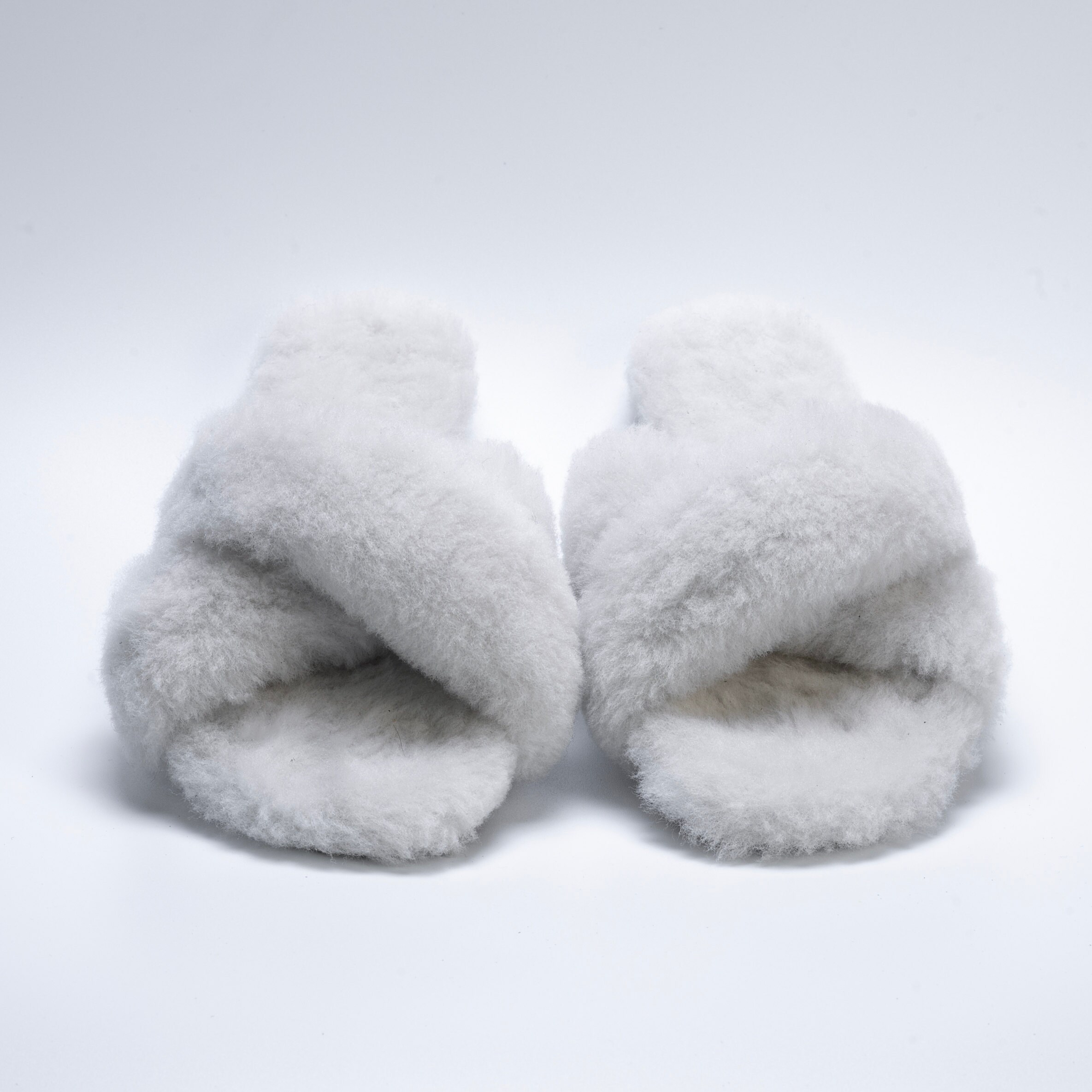 Genuine Handcrafted Sheepskin Crossover Slippers Fluffy Slides Etsy