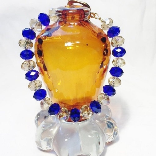 Pretty Handmade Bracelet and Earrings 22-321 Copper & Blue Bead Bracelet and Earring Set