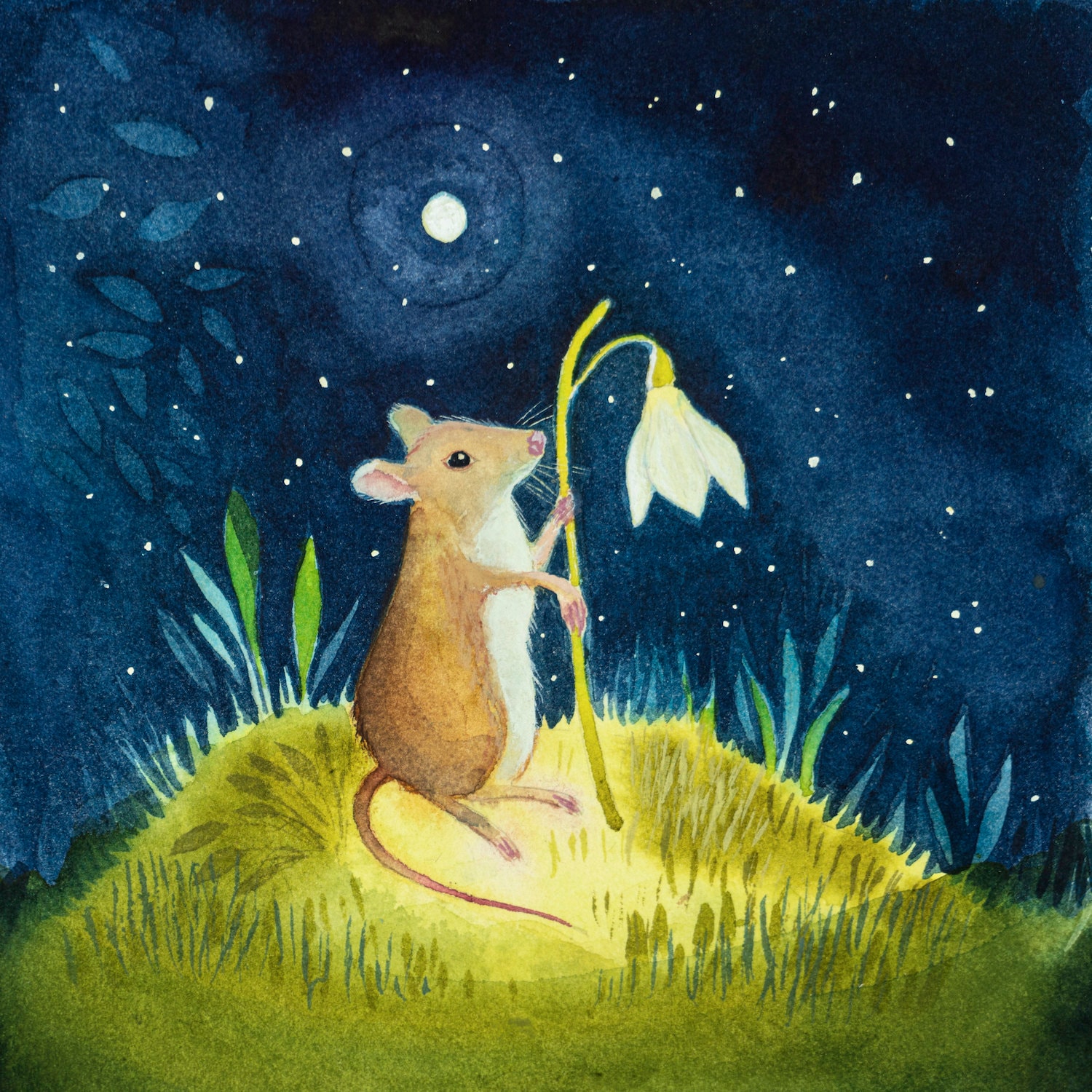 Coldest Night greetings card by Hannah Willow Hare in the Snow