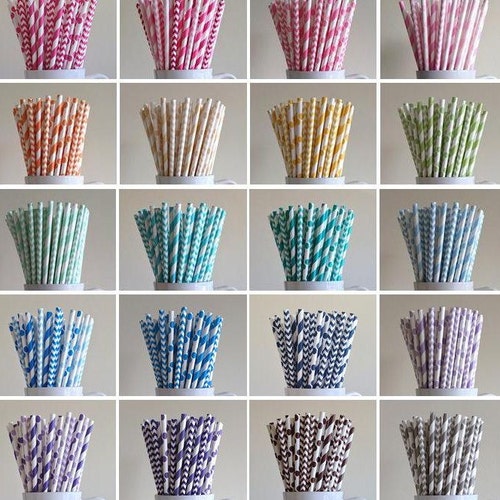 Paper Straws for the Perfect Pop of Color Made by PuppyCatCrafts