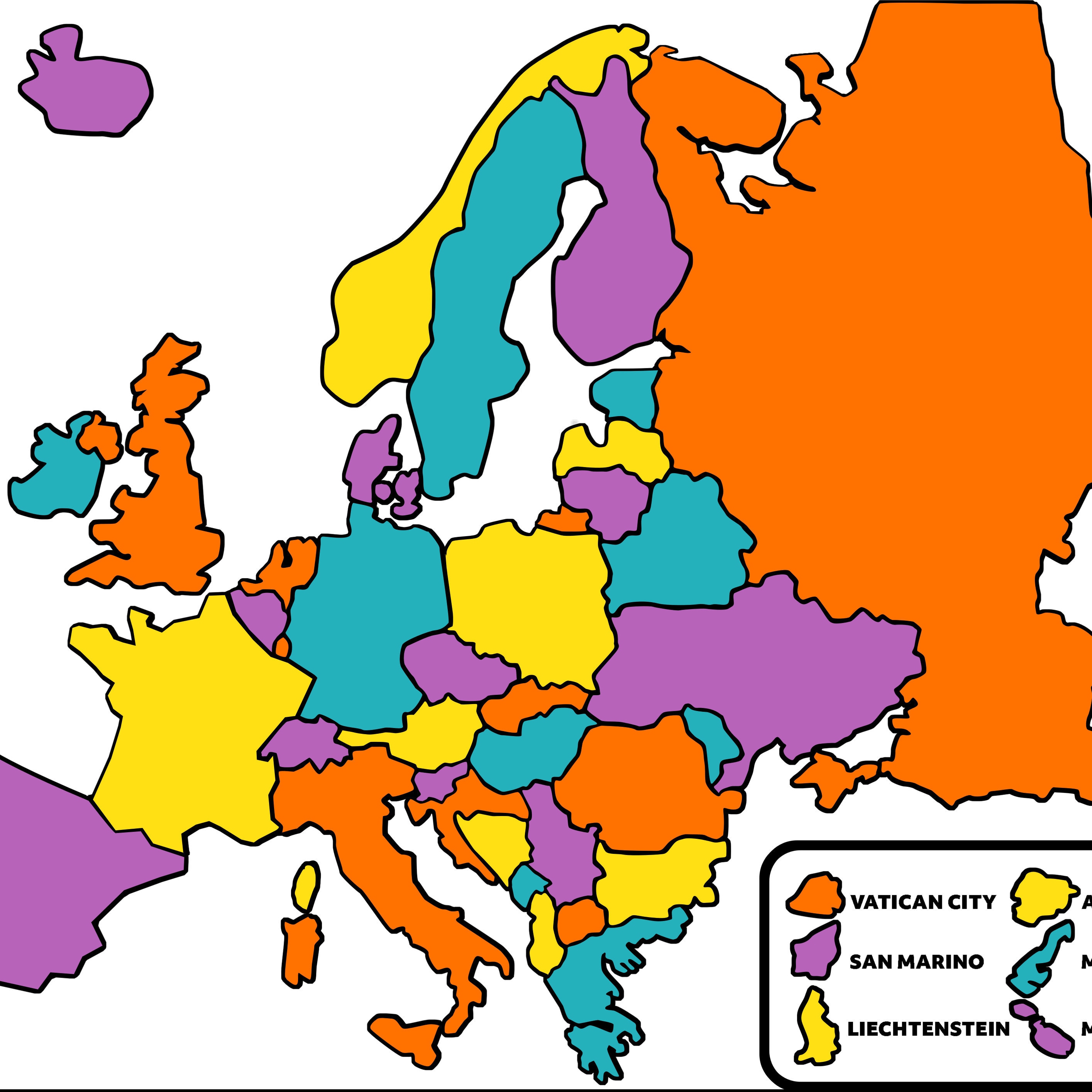 CARTINA EUROPEA ADESIVA PER CAMPER MAPPA EUROPA