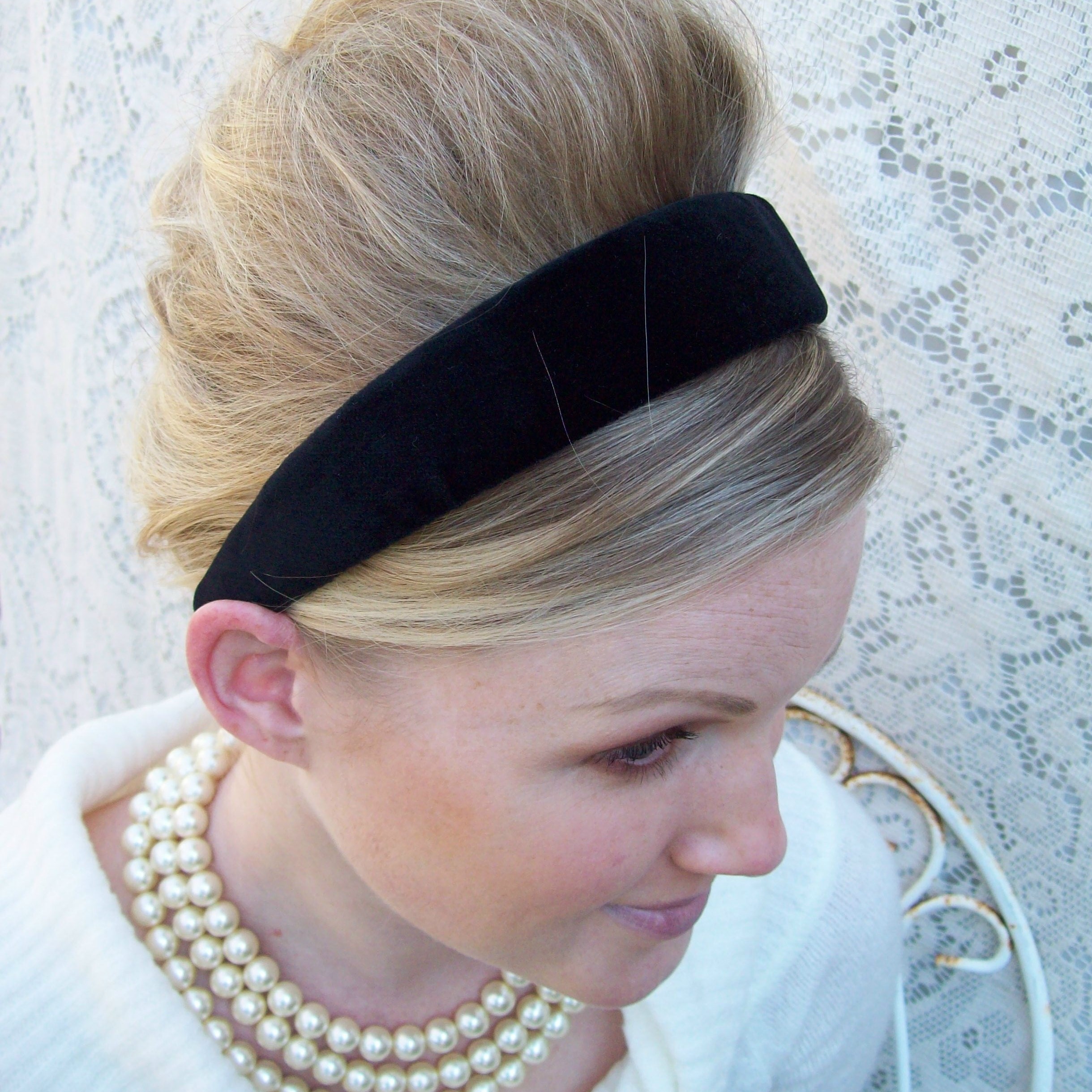 Headband for Women Black Wide Comfortable Non Slip Cotton Jersey