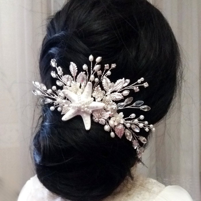 Wedding flower hair accessories Bridal headpiece by FloweyArt