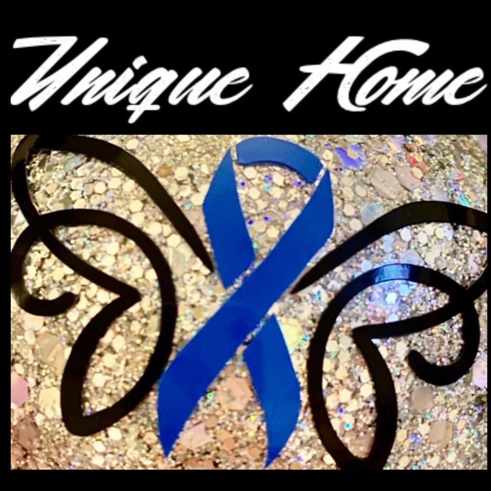 Dark Blue Ribbon for Colon Cancer Awareness Wall or Door Hanging