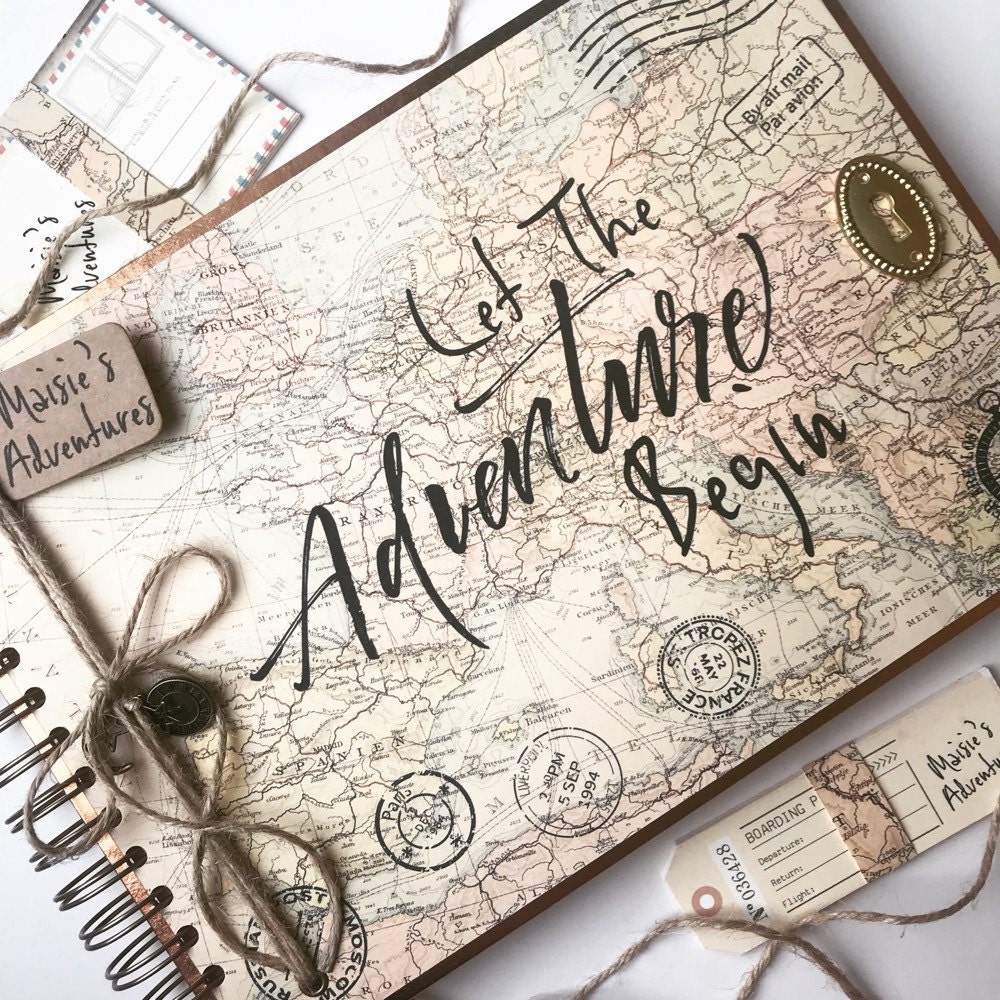 Handmade Personalised Adventure Scrapbook/ Adventure Memory Book/ Travel  Scrapbook/ Travel Journal/ Photo Album/ Adventure/guestbook/a4 Luxe 