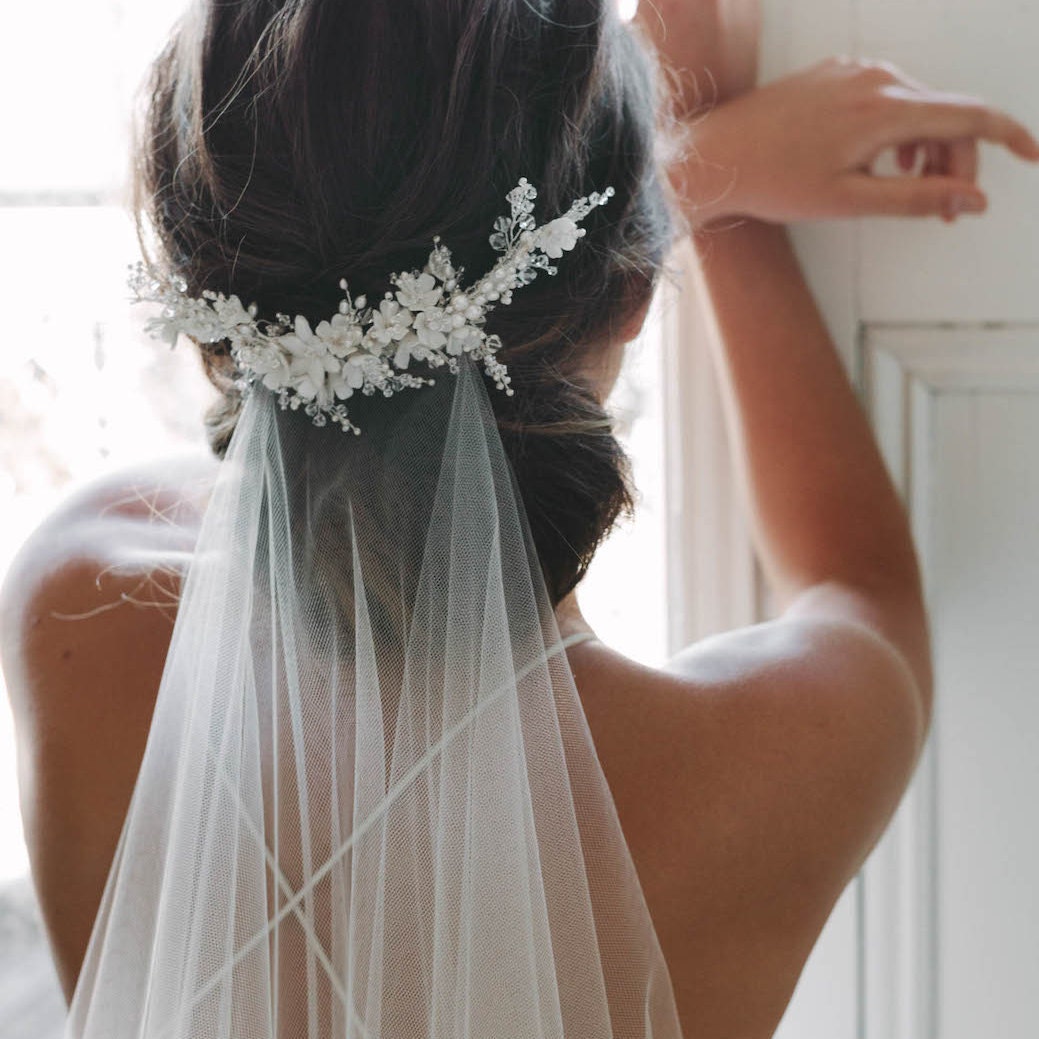 THEODORE  pearl wedding veil - TANIA MARAS BRIDAL