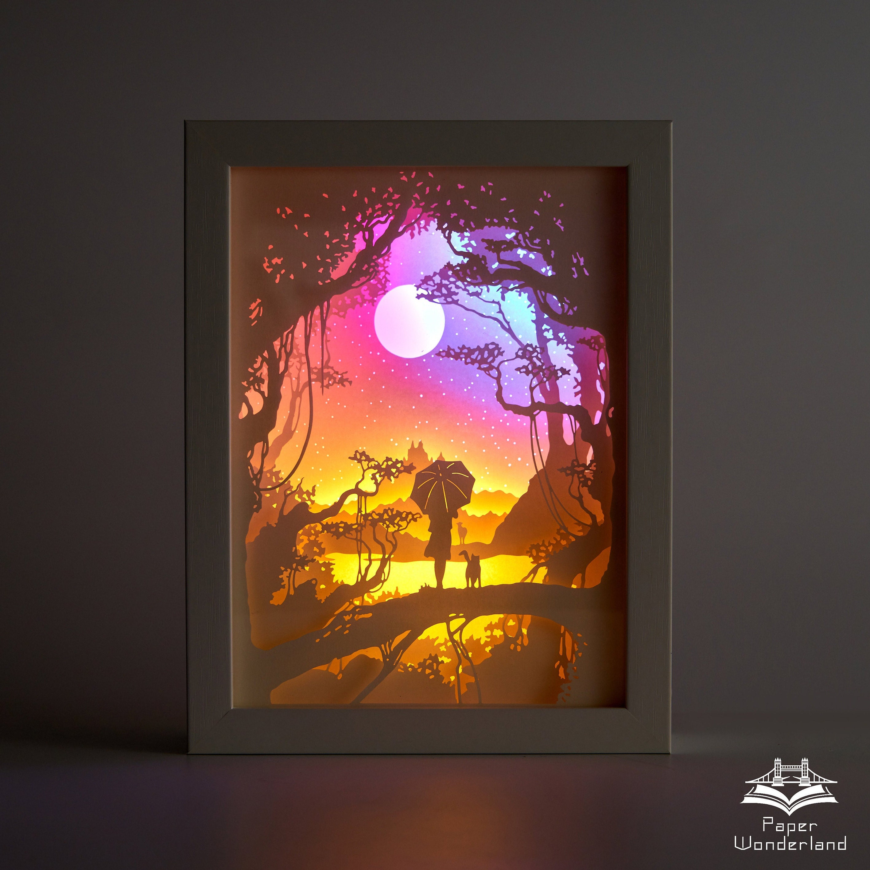 Papercut Light Boxes - The Deer in The Deep Forest At Night – VibesGenius