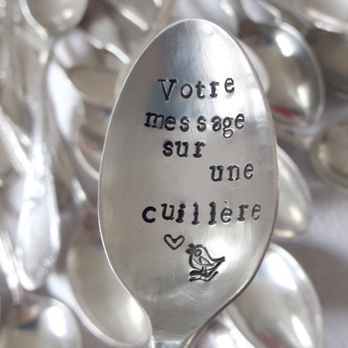 Somptueuse Petite Cuillère à THÉ or Et Argent Personnalisée Avec Votre  Message. 