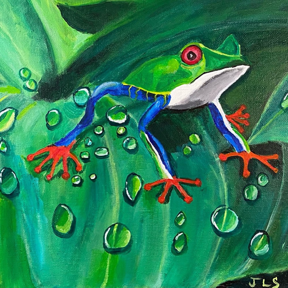 Australian Wildlife Painting - Art - Tree Frog - SFA - Wildlife - 5 x 7  inches original acrylic painting - Realistic painting