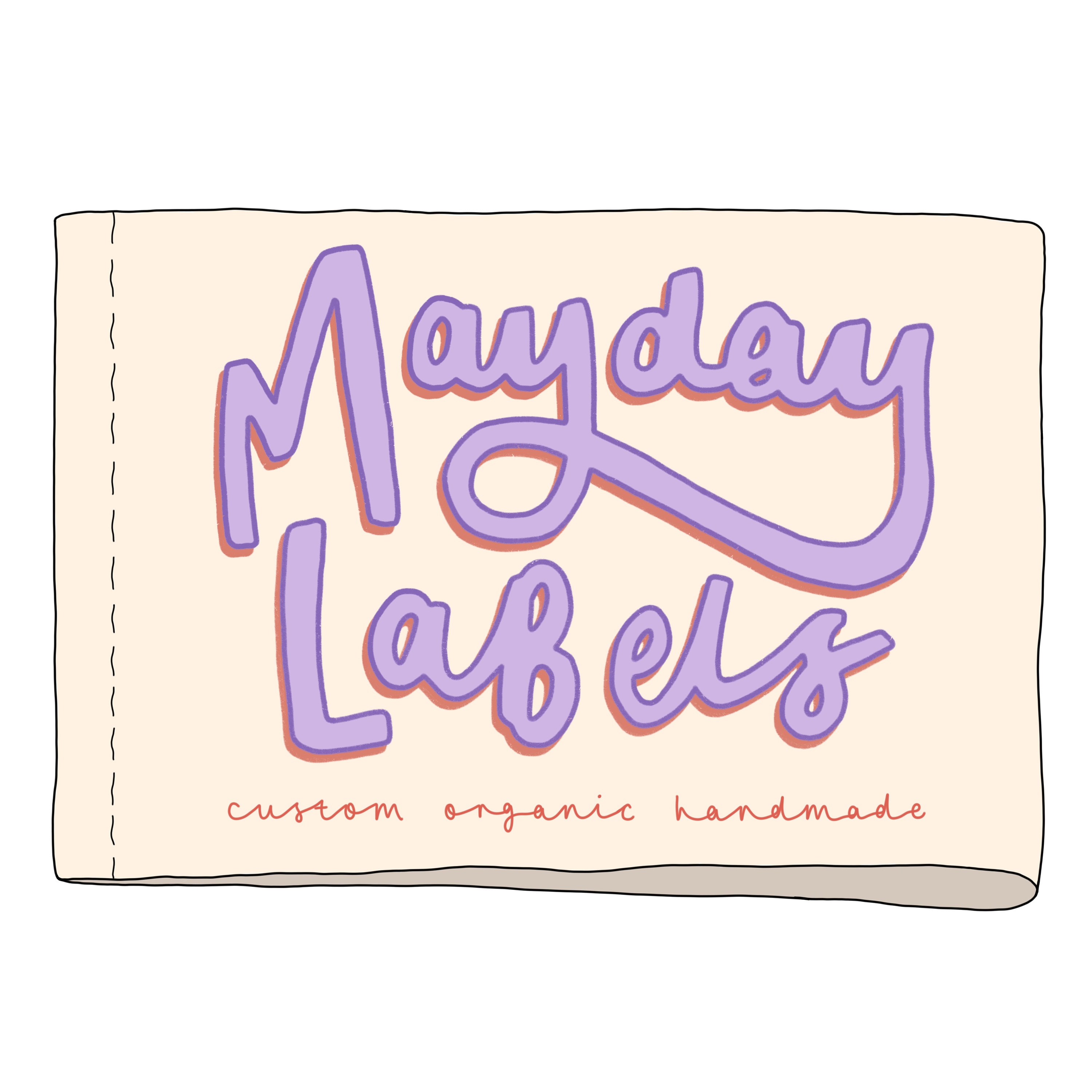 Handmade With Love By Labels (Knitting, Crochet, or Sewing Labels) -  personalized for handmade items, organic cotton