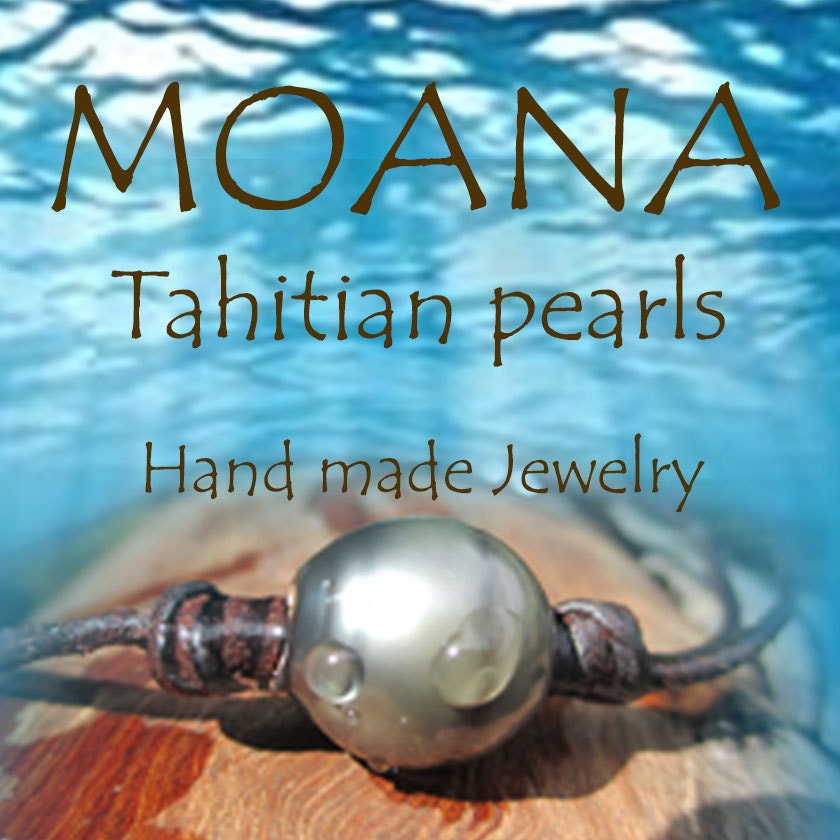 Collier Homme Planche de Surf en Cuir, Perle de Tahiti et Argent Massif 925  - Colliers - Blue Pearls