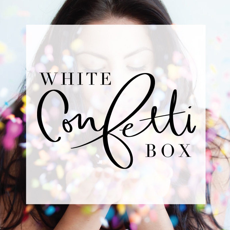 Bridal Shower Box — White Confetti Box
