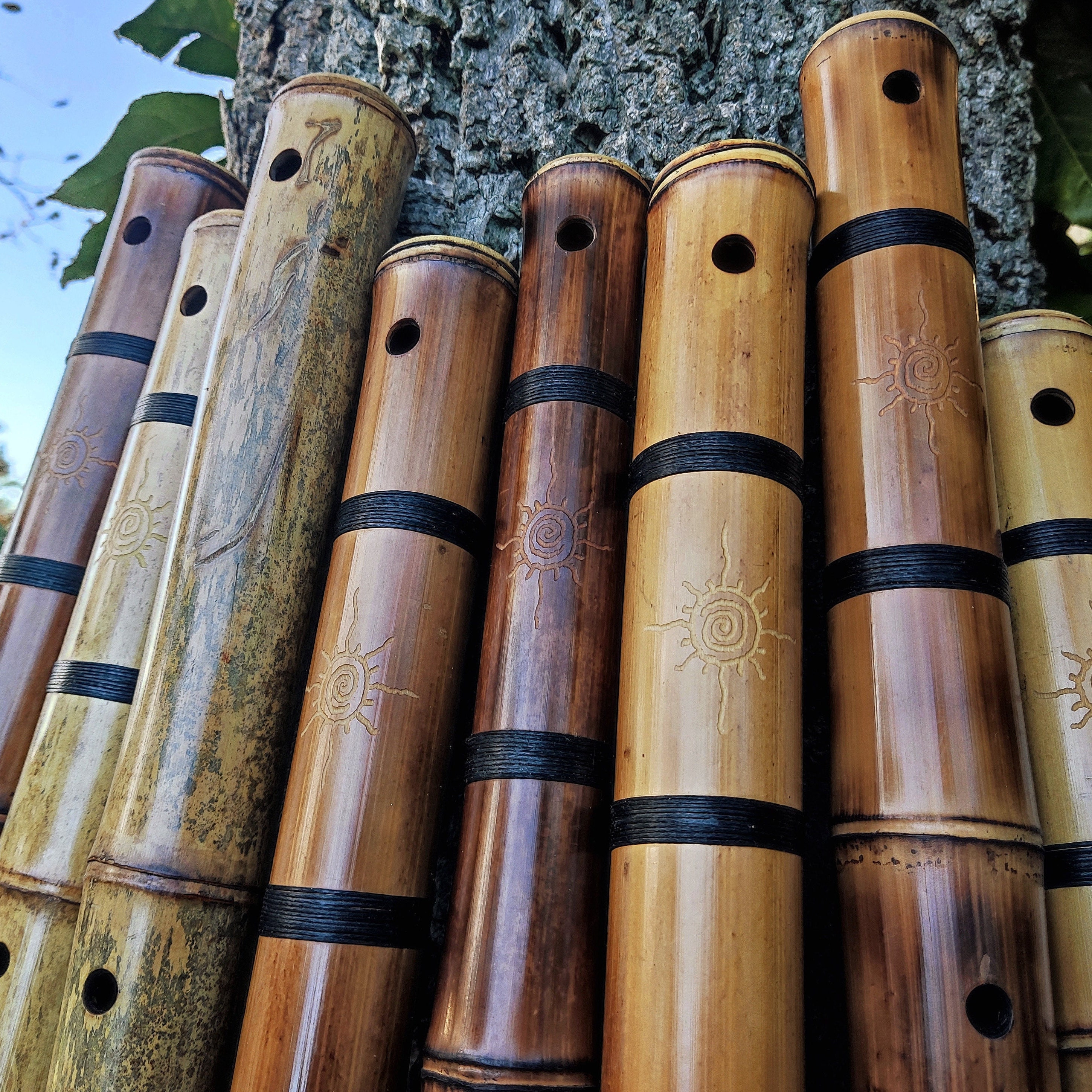 fabriqué une flûte en bambou avec un embout bois 