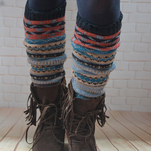 Hand Knitted Boot Cuffs Long Leg Warmers Gray Knit Boot Cuff Boot Cuffs Leg Warmers With Buttons Cable Knit Boot Cuffs Etsy