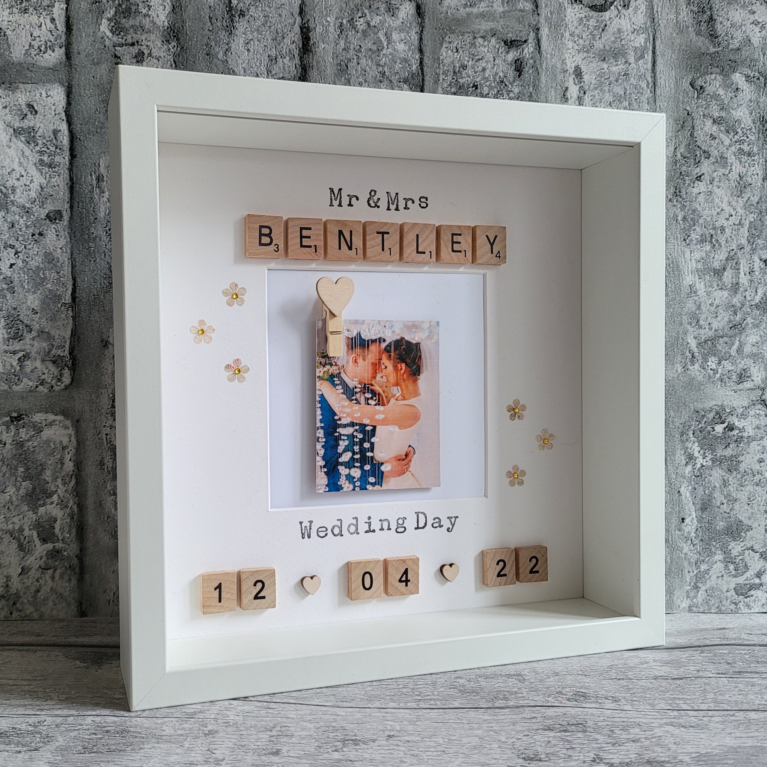 Scrabble Picture Box Photo Frame Relation Couples Love Etsy France