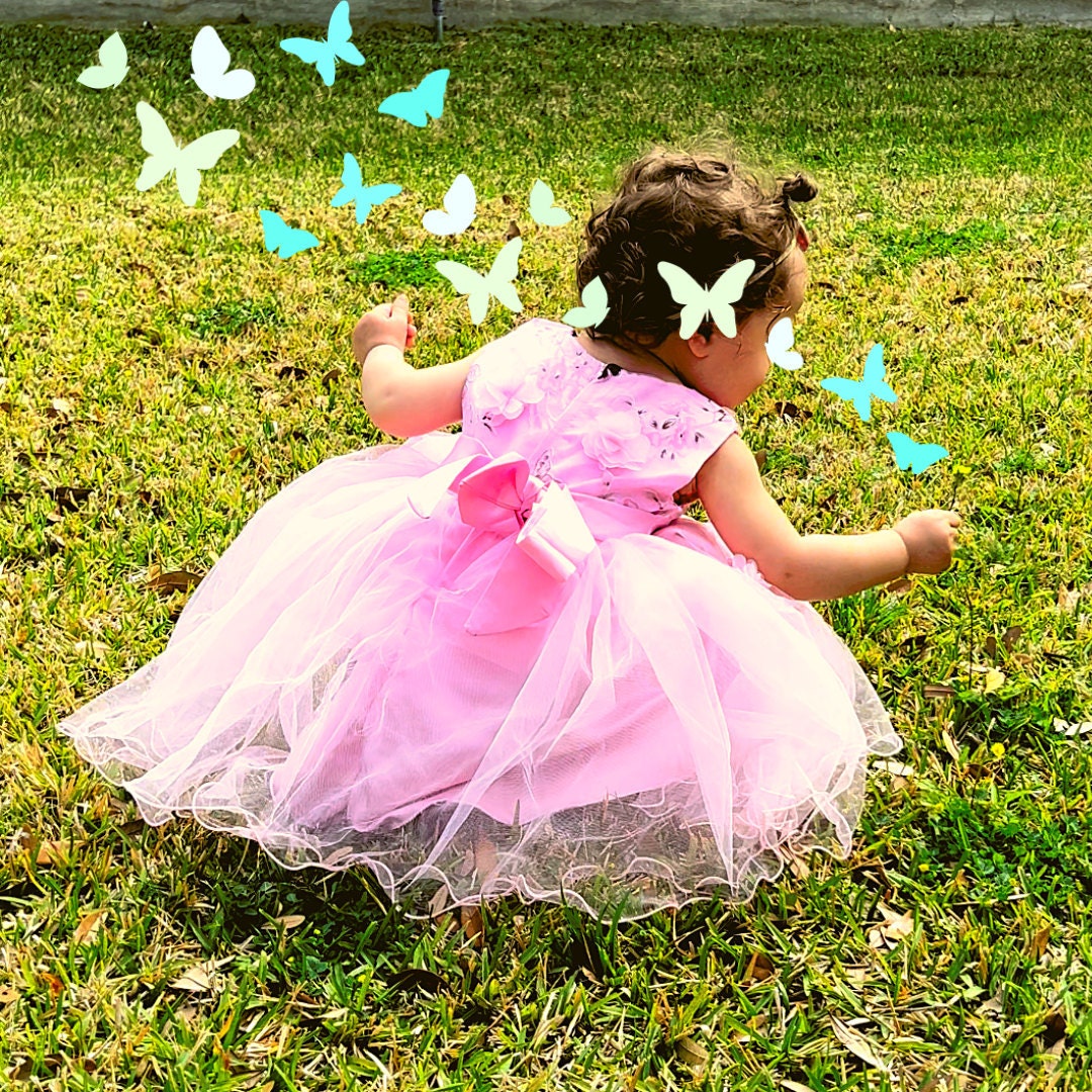 Toddler Girls Dress Shoes With Butterfly Flower For Wedding Party Bridesmaids Shoes Glitter Princess Ballet Flats That Sparkle Schoenen Meisjesschoenen Mary Janes 
