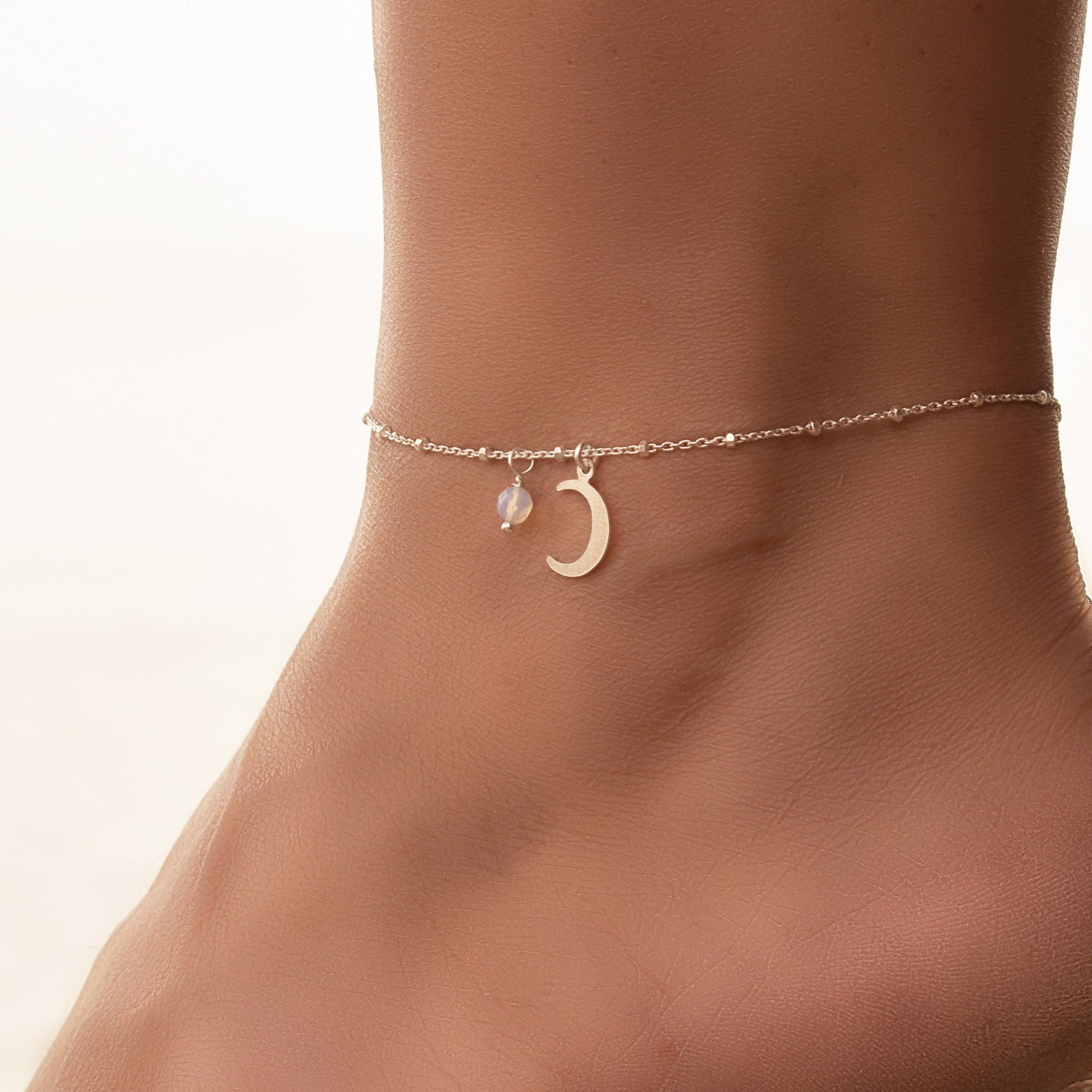 Silver moon cheap anklet