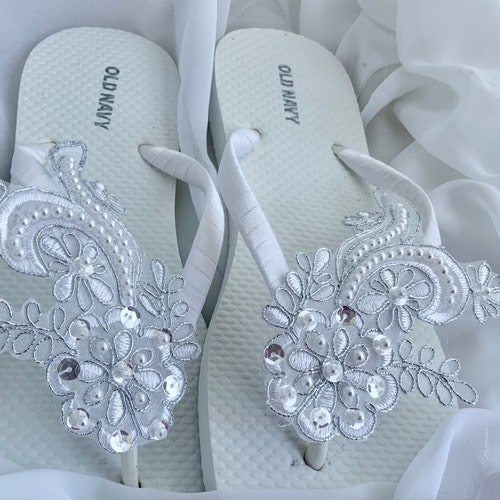 Bridal Champagne Flip Flop Bridal Sandals Braidsmaid Flip Flops Beach Wedding Sandals Ivory Wedding Flip Flops Wedding Sandals Etsy Australia