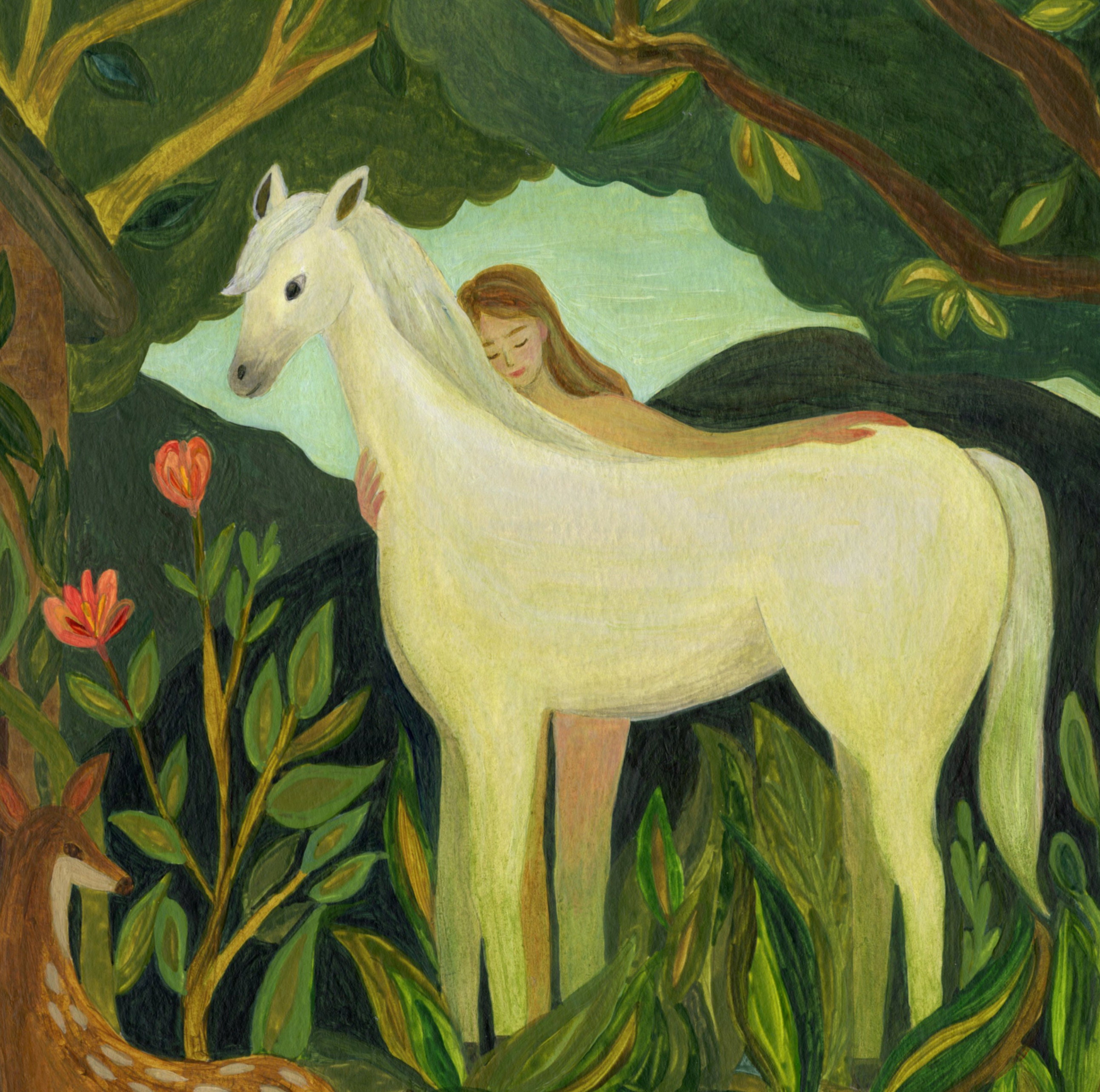 Magical Horse Pony Forest Fiction Size A3 Poster Print Photo Art Gift #3951 A3