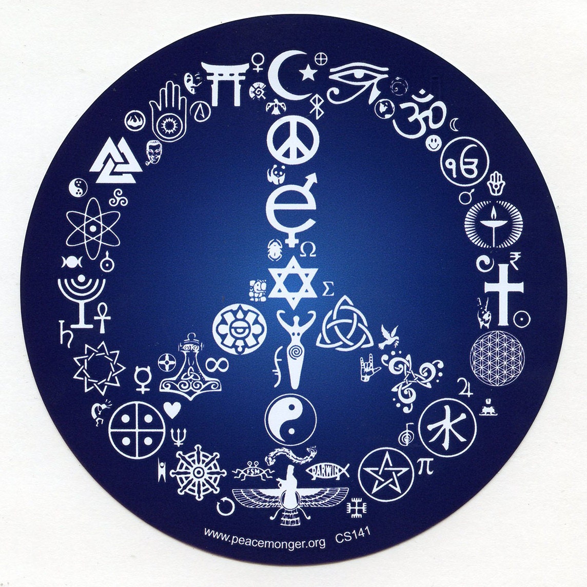 One Love, Many Paths [religious symbols] SPIRITUAL STICKERS