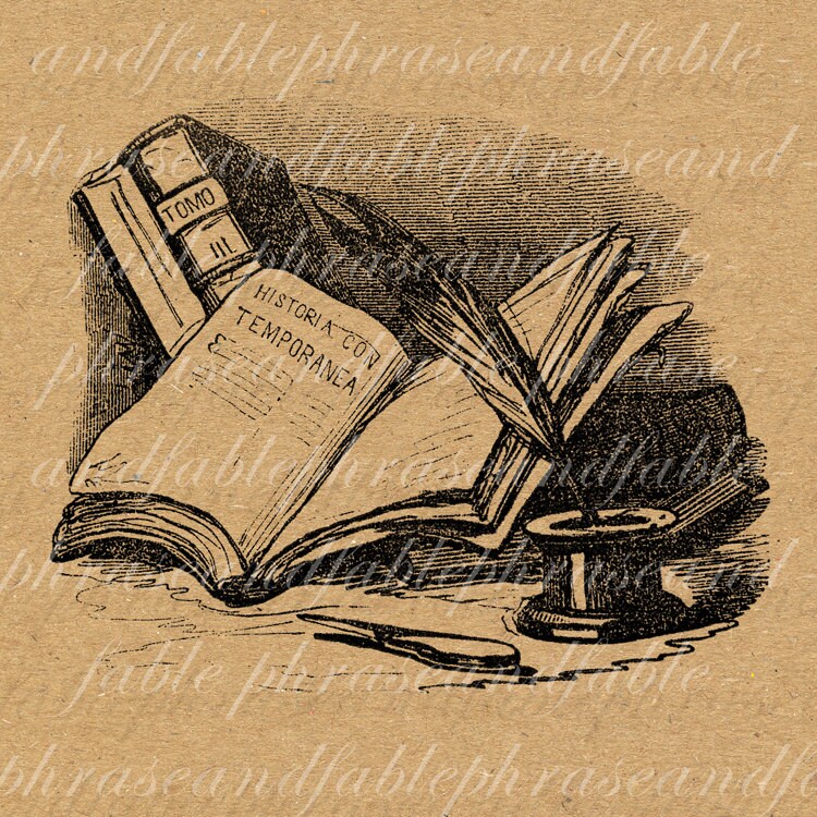 Рисунок книги и перо