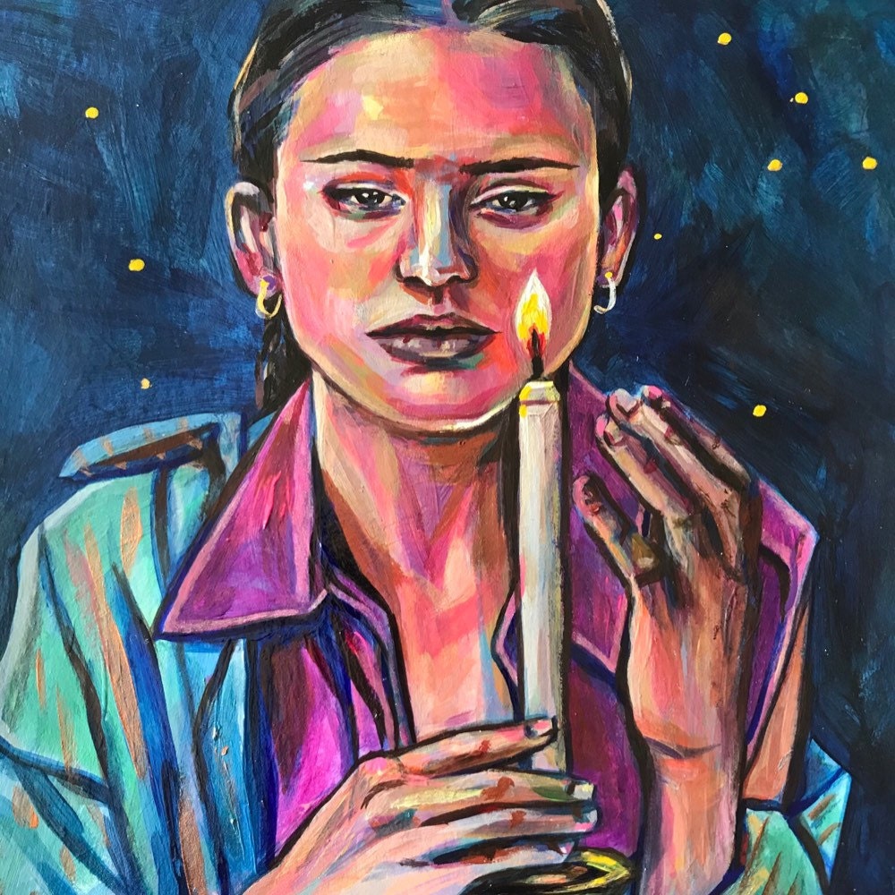 Colorful drawing \u201dSpring\u201d Original Illustration on paper 14 x 21 cm