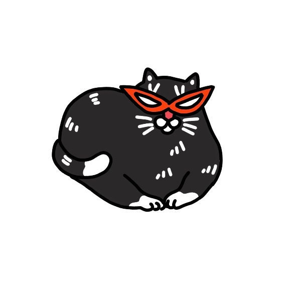 Fett Tuxedo Katze Aufkleber Blatt Fette Katze Liebhaber Etsy