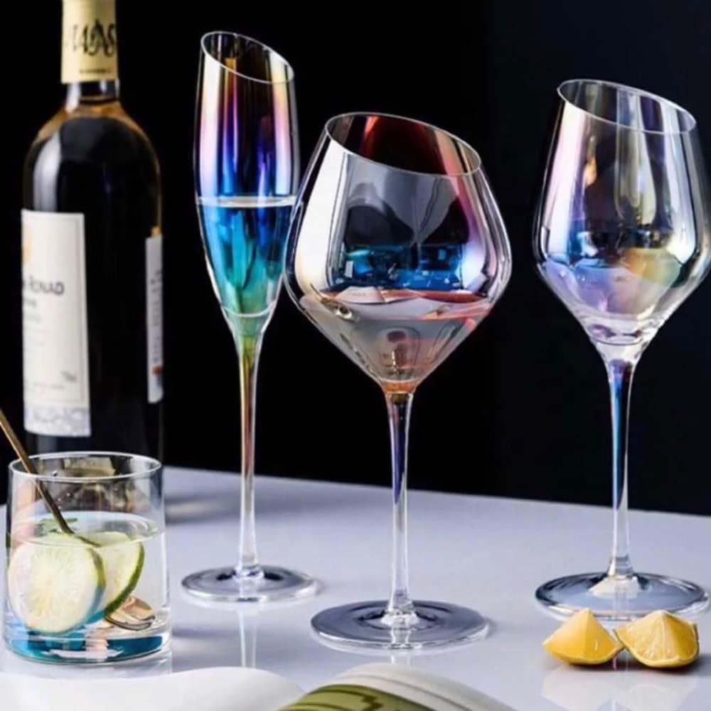 Luxrify Enhance Your Wine Experience Iridescent Wine Glasses - Premium  Quality, Unique Design at Rim…See more Luxrify Enhance Your Wine Experience