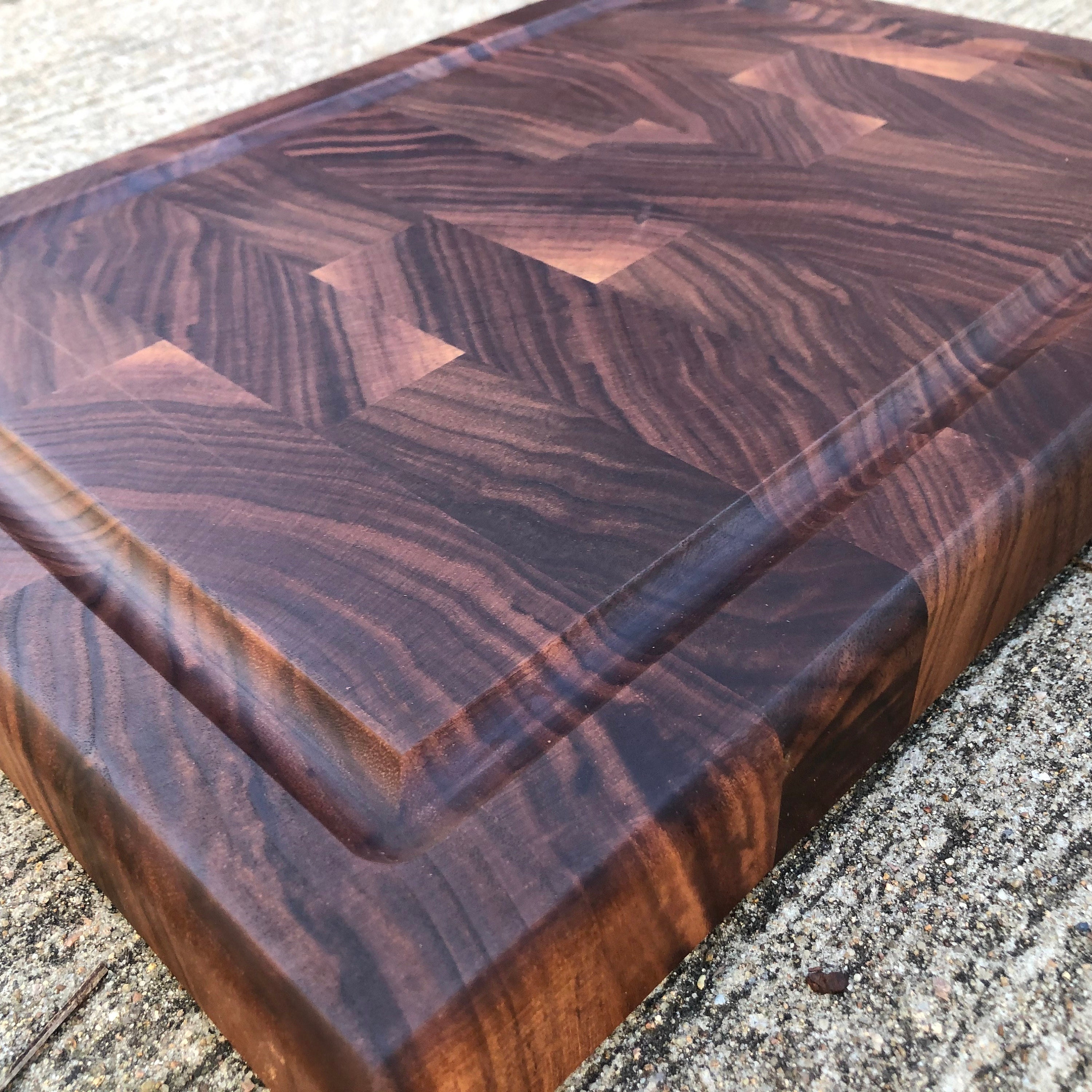 Custom Walnut End Grain Chopping Board Always a Stunning Grain Pattern Full  50mm Thick 